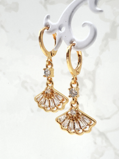 Wholesaler Cecile II - Gold plated earring.