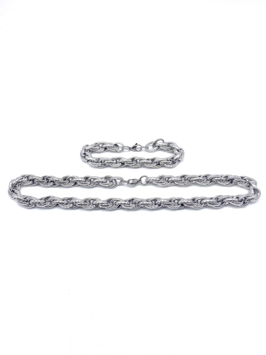 Grossiste Cecile II - Bracelet + collier en acier inoxydable