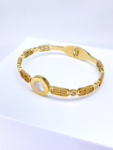 Wholesaler Cecile II - Stainless steel Roman numeral bangle bracelet