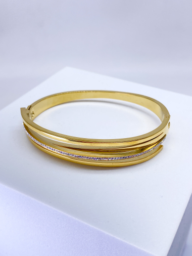 Grossiste Cecile II - Bracelet jonc en acier inoxydable