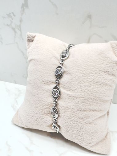 Wholesaler Cecile II - Silver plated bracelet with rhinestones.