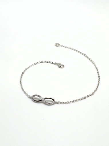 Wholesaler Cecile II - Silver plated bracelet with rhinestones.