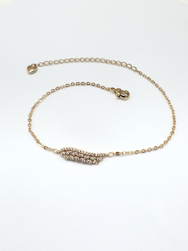 Großhändler Cecile II - Vergoldetes Armband mit Strasssteinen