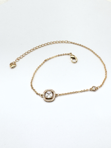 Wholesaler Cecile II - Gold plated bracelet with rhinestones