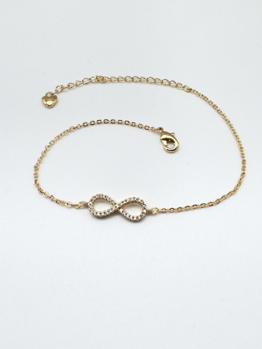 Wholesaler Cecile II - Gold plated bracelet with rhinestones