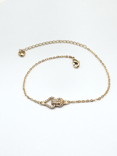 Grossiste Cecile II - Bracelet plaqué or avec strass