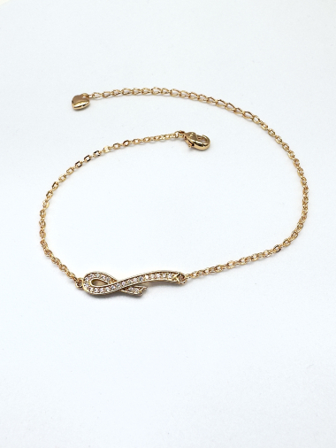 Grossiste Cecile II - Bracelet plaqué or avec strass