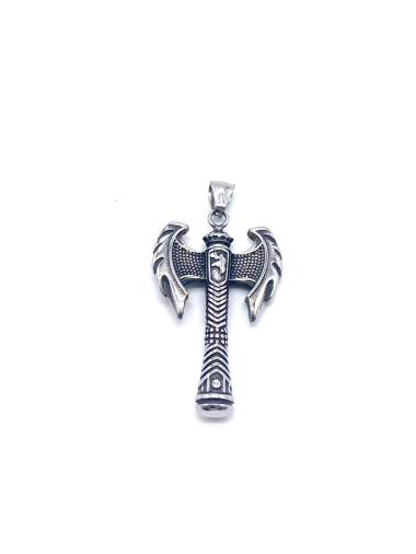 Wholesaler Cecile II - Viking war ax pendant in steel