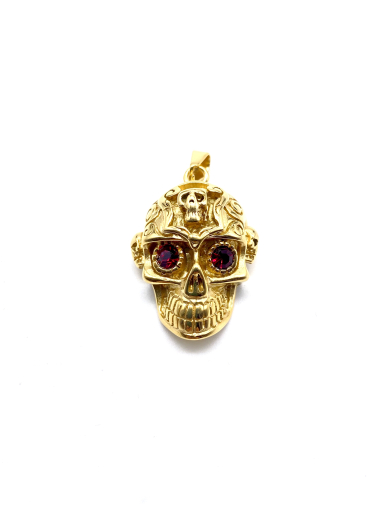 Wholesaler Cecile II - Tribal skull pendant in steel