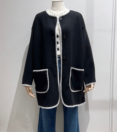 Wholesaler Céliris - Oversized coat with contrast stitching