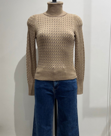 Wholesaler Céliris - Openwork cable-knit turtleneck sweater