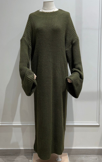 Grossiste Céliris - Robe longue en maille avec manches large
