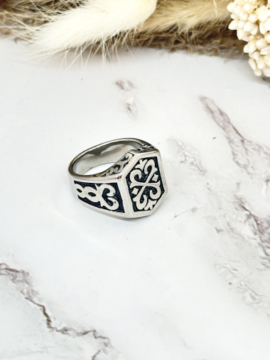 Wholesaler Ceramik - Stainless steel ring Lily cross motif ring