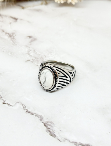 Wholesaler Ceramik - Stainless steel ring Abalone shell stone signet ring