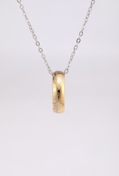 Grossiste Ceramik - Bague anneaux motif vendu avec une chaine de 45 cm