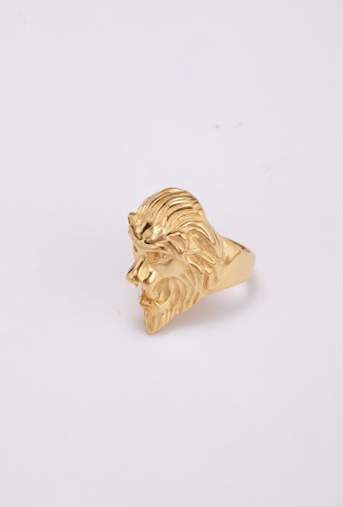 Großhändler Ceramik - Stainless Steel Ring with Lion's Head