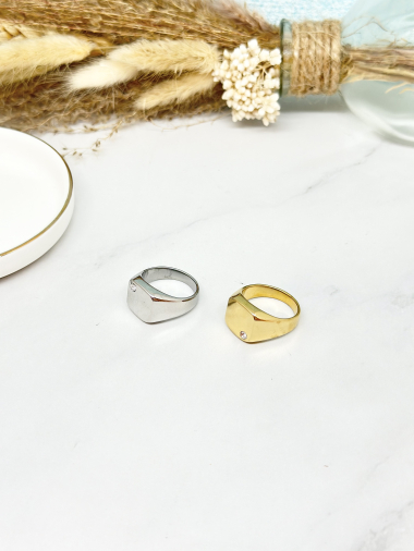 Wholesaler Ceramik - Stainless steel ring, slightly adjustable size, colored enameled
