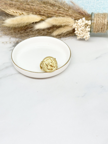 Wholesaler Ceramik - Stainless steel ring, slightly adjustable size, colored enameled