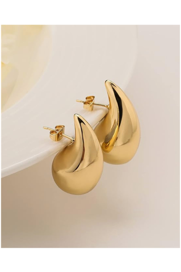 Wholesaler Ceramik - Teardrop shaped earrings, lightweight stainless steel