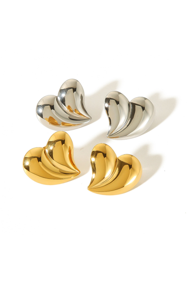 Wholesaler Ceramik - Women's Hoop Earrings in Stainless Steel diameter 70MM