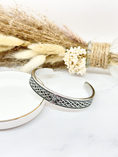 Grossiste Ceramik - Bracelet en  Acier Inoxydable Biker viking pour Hommes ou Femmes