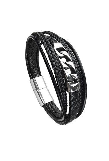 Großhändler Ceramik - Bracelet for Men or Women Leather and Stainless Steel