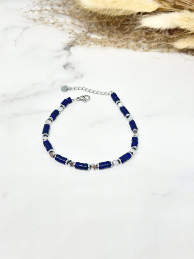 Wholesaler Ceramik - Natural stone anklet and stainless steel bead