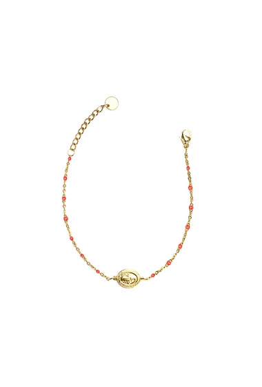 Grossiste Ceramik - Bracelet  fin en acier avec mini Perles de couleurs en résine  Vierge Marie