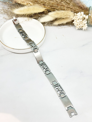 Wholesaler Ceramik - Stainless steel curb bracelet with personalized engraving plate