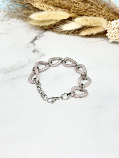Wholesaler Ceramik - Curb bracelet in ceramic and stainless steel