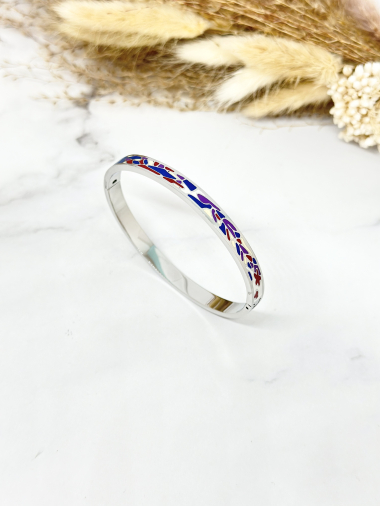Wholesaler Ceramik - Openable stainless steel enamel bangle bracelet width 8MM