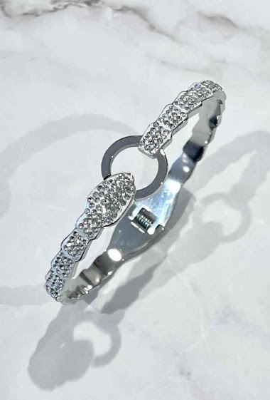 Großhändler Ceramik - Stainless steel bracelet with zirconium strass