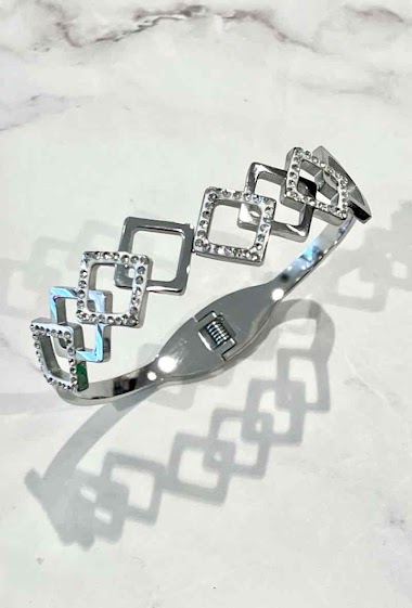 Mayorista Ceramik - Stainless steel bracelet with zirconium strass