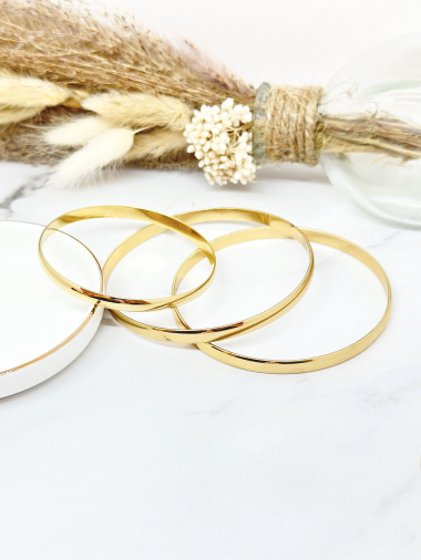 Wholesaler Ceramik - Gold stainless steel bangle bracelet, thickness 3 mm in diameter of your choice