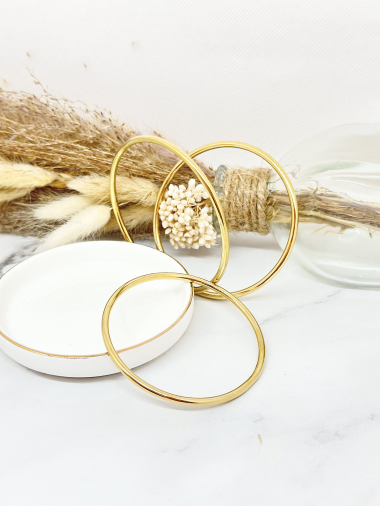 Grossiste Ceramik - Bracelet jonc en acier inoxydable doré épaisseur 3mm et diametre au choix