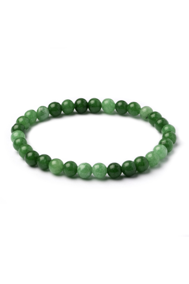 Grossiste Ceramik - Bracelet Pierre Naturelle 6mm jade vert imperial