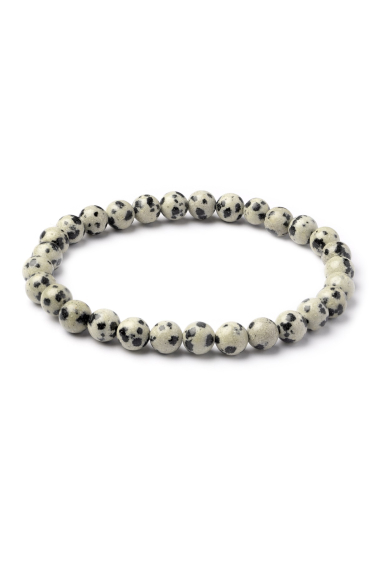 Grossiste Ceramik - Bracelet Pierre Naturelle 6mm jaspe dalmatien