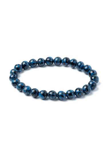 Grossiste Ceramik - Bracelet Pierre Naturelle 8mm  Turquoise bleu noir