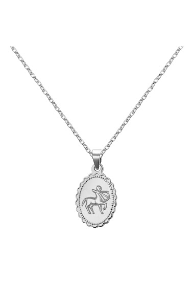 Mayorista Ceramik - Necklace (Sagittarius) Stainless steel signs of the Zodiac, with a 45cm Chain + 5cm extension