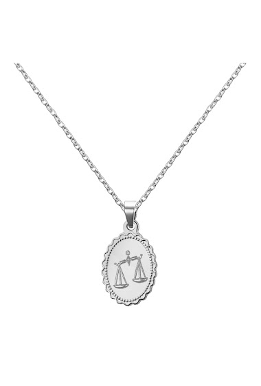 Mayorista Ceramik - Necklace (Libra) Stainless steel signs of the Zodiac, with a 45cm Chain + 5cm extension
