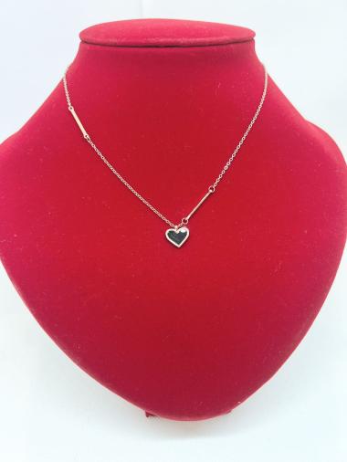 Wholesaler Ceramik - woman steel necklace end with heart love pattern