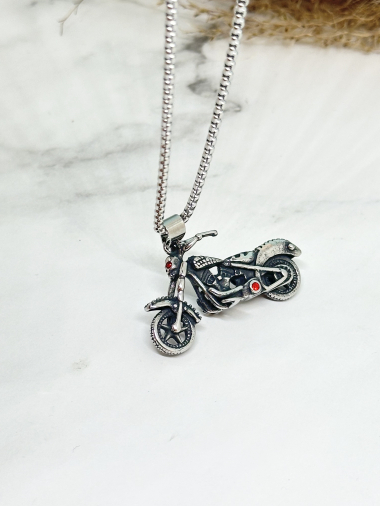 Großhändler Ceramik - Motorrad-Halskette mit Anhänger aus Edelstahl