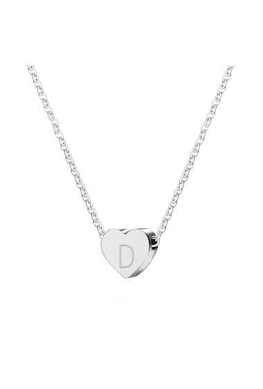 Mayorista Ceramik - Necklace with Stainless Steel Initial Letter Pendant,   Letter D