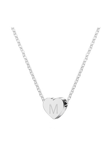 Wholesaler Ceramik - Necklace with Stainless Steel Initial Letter Pendant,   Letter M