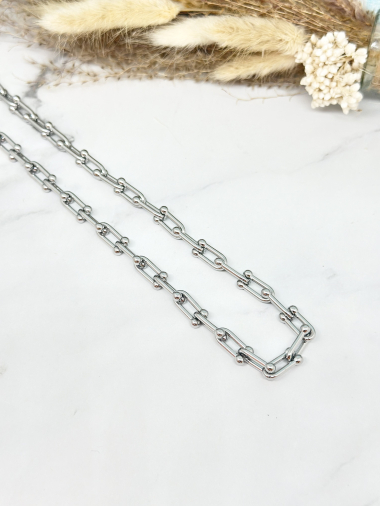 Wholesaler Ceramik - Stainless steel chain necklace length 50cm + 5cm extension