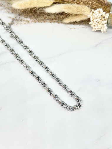Mayorista Ceramik - Collar de cadena de acero inoxidable de 50 cm de largo + 5 cm de extensión