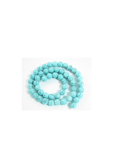 Wholesaler Ceramik - Turquoise blue bead wire 8mm