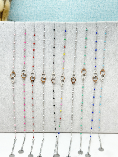 Wholesaler Ceramik - set of 10 stainless steel anklets sold with the display or individually