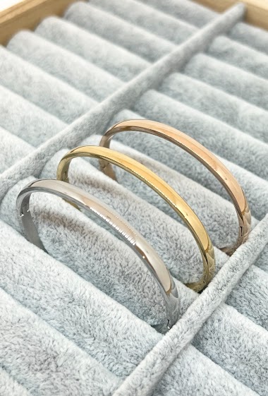 Großhändler Ceramik - Set of 3 Stainless Steel Bracelets in Silver, Gold and Pink