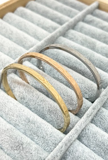 Wholesaler Ceramik - Set of 3 Stainless Steel Bracelets in Silver, Gold and Pink